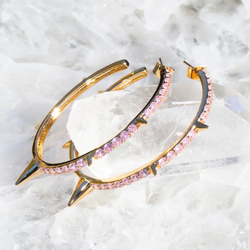 COPY - Spiked hoops in rose